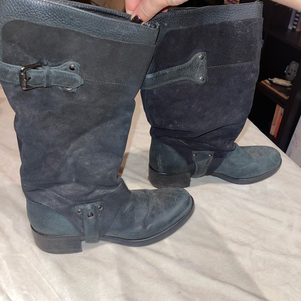 Vera Wang Leather & Suede Boots - Picture 2 of 7